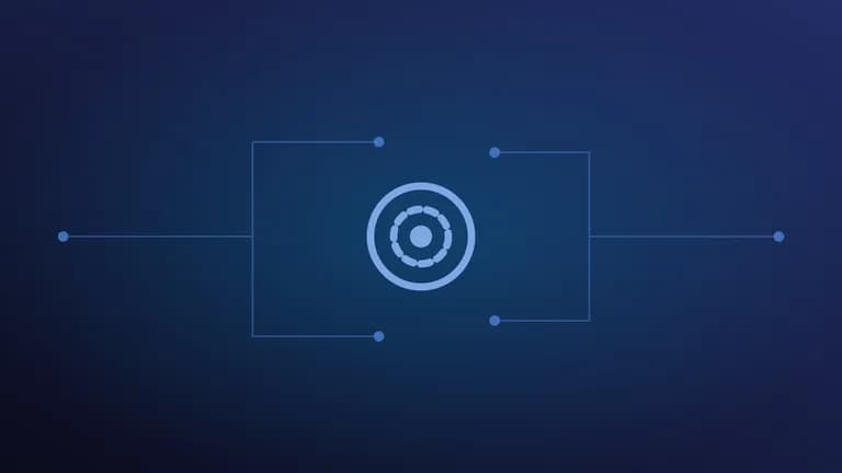 Illustration abstraite : cible concentrique sur motif de circuits